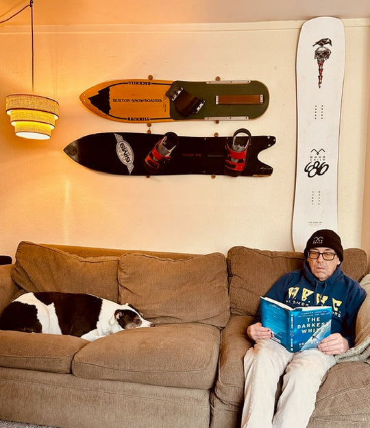 Jeff Fulton - founder of MBHC - with snowboards